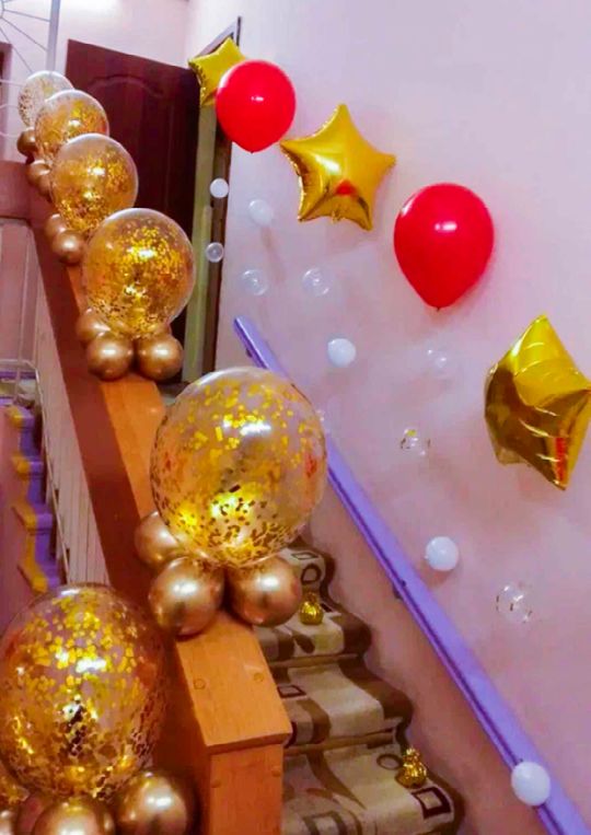🎈Оформление лестниц в детском саду гелиевыми и воздушными шарами на выпускной🎉